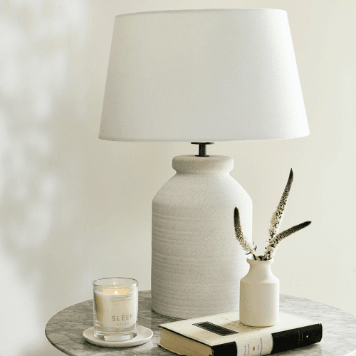 Image showing the Camber Bottle Table Lamp, H49cm, White Cloud Grey product.