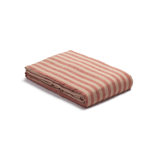 Image showing the Pembroke Stripe Duvet Cover, King, Sandstone Red product.