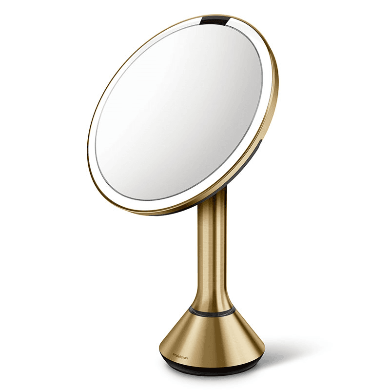 Sensor Mirror with Touch-Control Brightness, D20cm, Brass Stainless Steel
