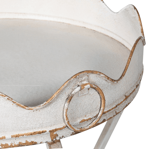 Image showing the Scalloped Edge Scallopped Edge Metal Side Table, Cream product.
