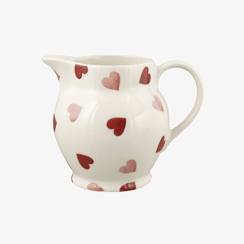 Image showing the Pink Hearts Jug, 315ml, Cream product.