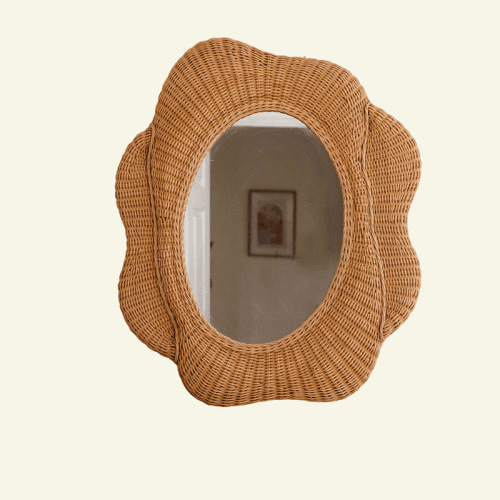 Image showing the Blossom Oval Rattan Mirror, 60cm, Natural product.