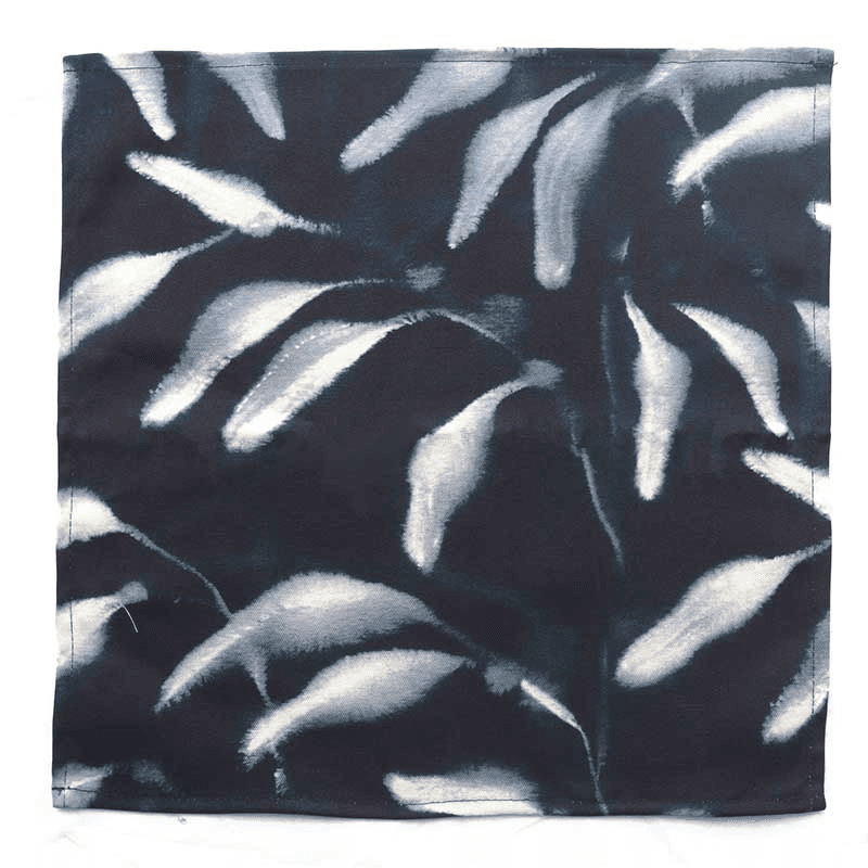 Amongst Dark Set of 4 Organic Cotton Napkins, 45 x 40cm, Black Navy