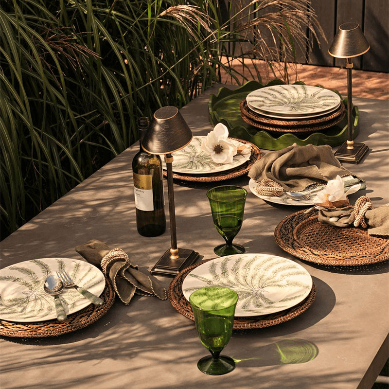 Jussara Set of 6 Dinner Plates, D28cm, Sage