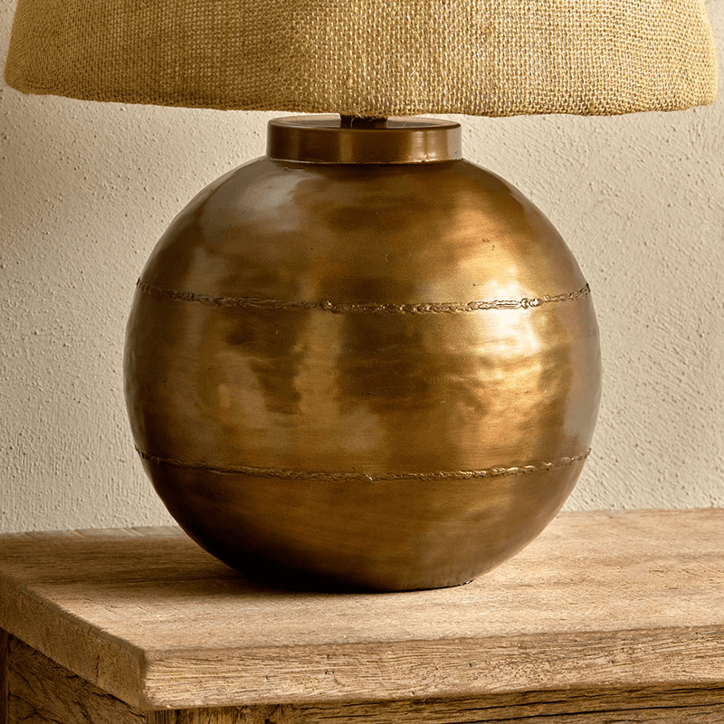 Rasan Table Lamp, H25.5cm, Antique Brass