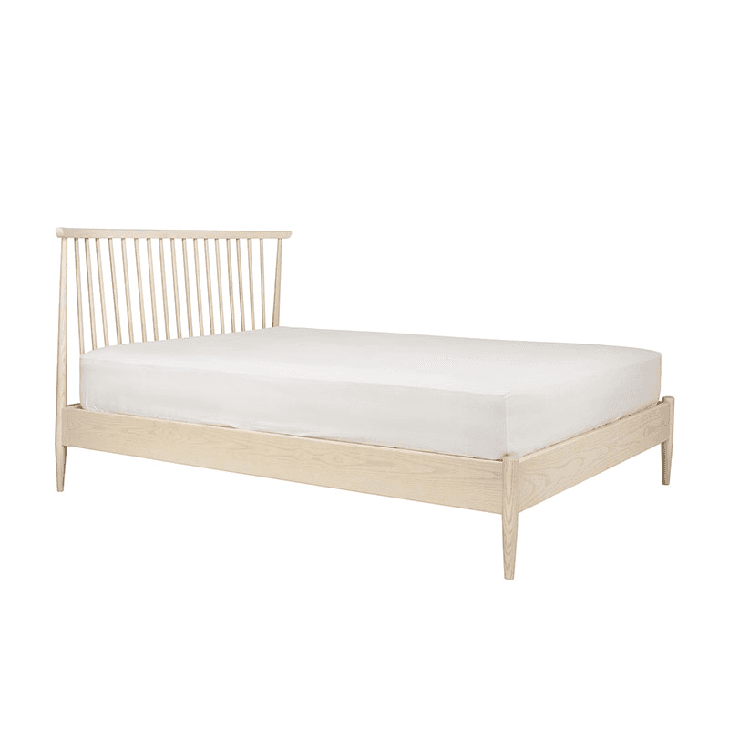 Salina Kingsize Spindle Headboard Bed Frame, Pale Timber