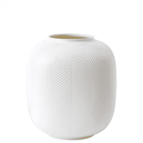 Image showing the White Folia Rounded vase, 21cm product.