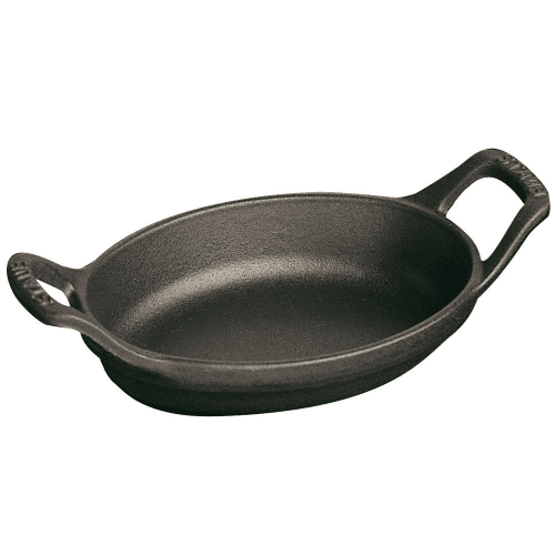 Image showing the Mini oval stackable dish, 15cm, black product.