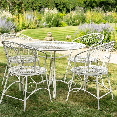 Image showing the Basildon 5 Piece Bistro Set, Antique Cream product.