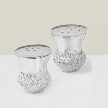 Image showing the Salt & Pepper Canisters, Thistle, Sterling Silver product.