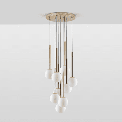 Image showing the Globe Cluster Pendant Light, H99cm, Brass product.