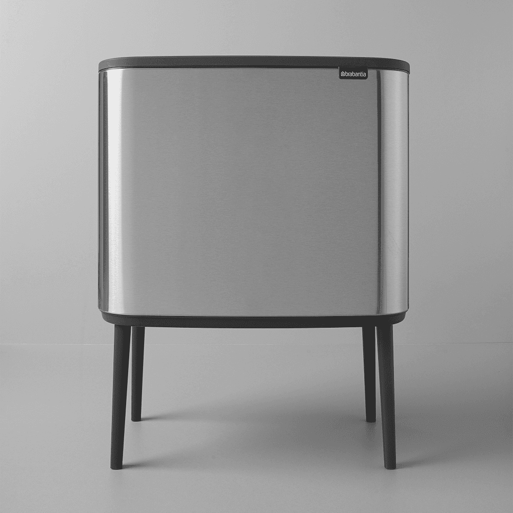 Bo Recycling Bin with 2 Inner Buckets, 34L Matt Steel Fingerprint Proof