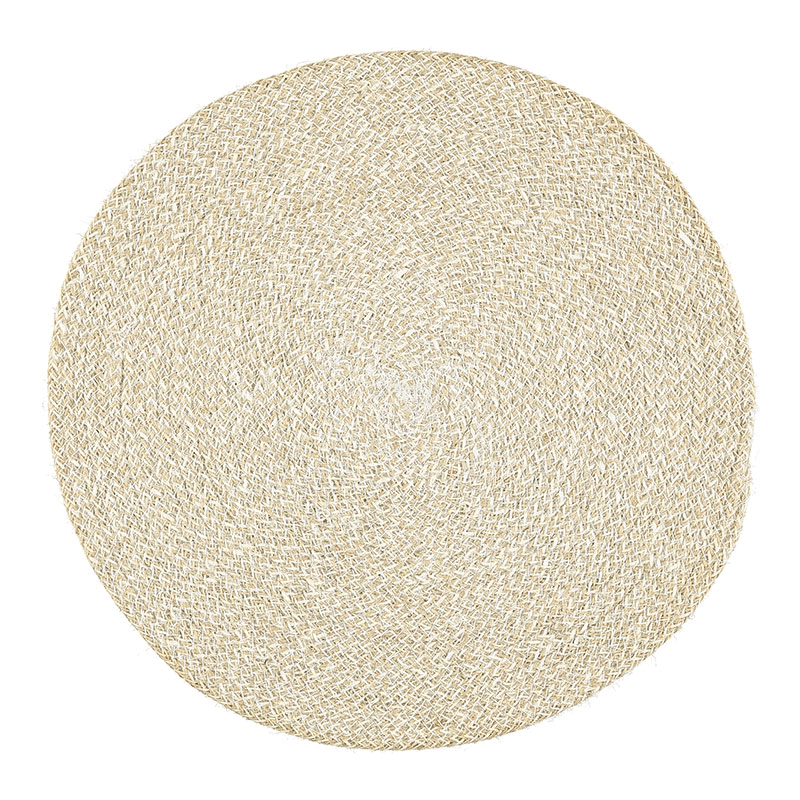 Jute Placemat, D38cm, Pearl White