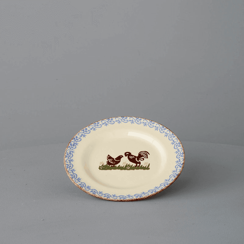 Cock & Hen Plate, 18cm