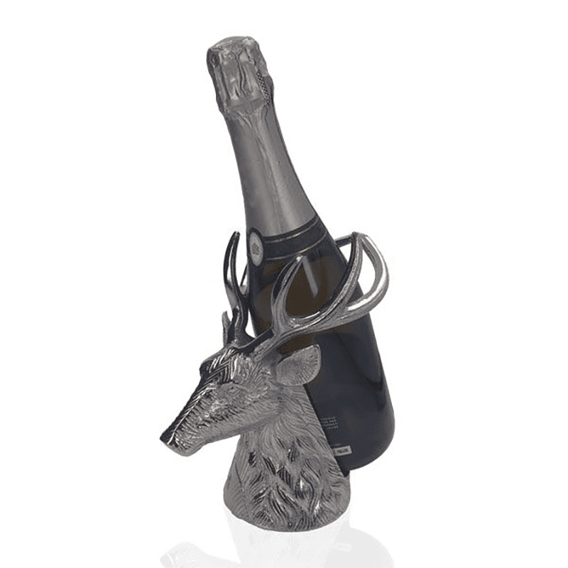 Stag Bottle Holder, H21 x W12 x D17cm, Silver