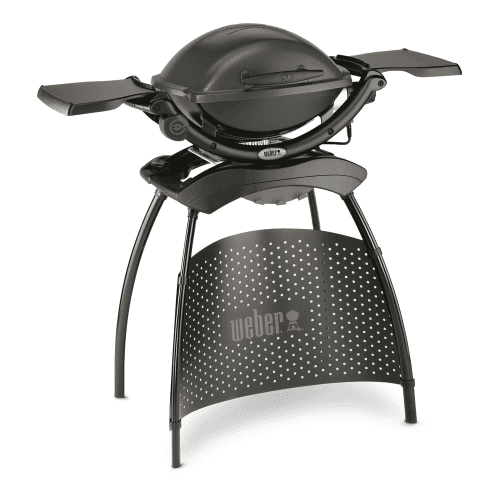 Image showing the Weber Q Electric barbecue with stand - 1400, H62.5 x W69 x D52cm, Dark Grey product.