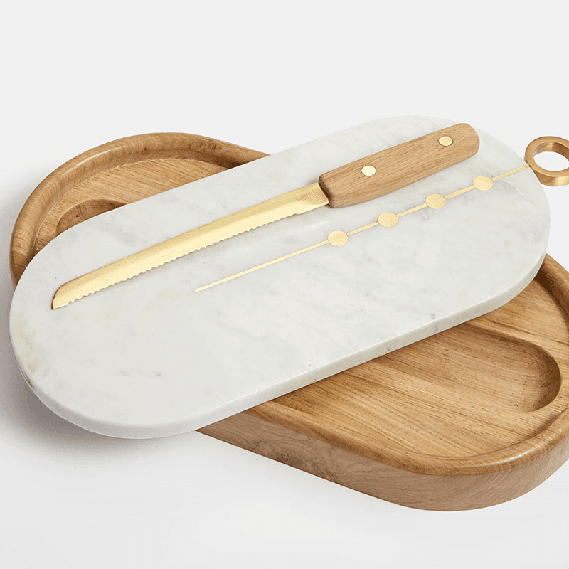 Esk Bread Board, L44 x W21cm, White