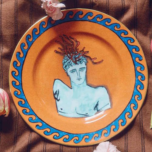 Image showing the Il Viaggio Di Nettuno Plate, D22cm, Rock Orange product.