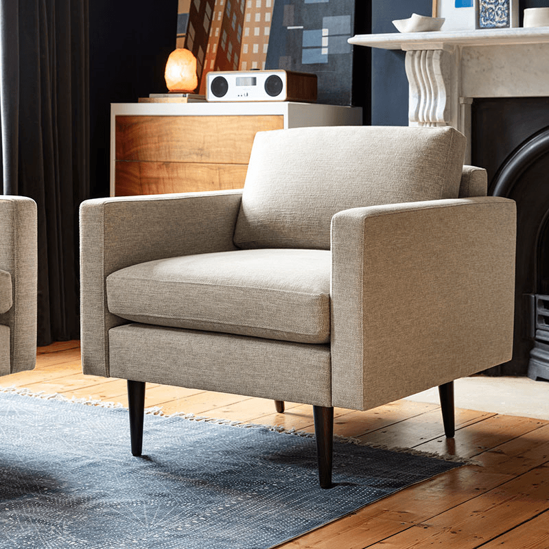 Model 01 Linen Armchair, Pumice