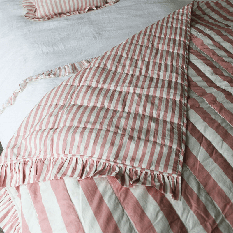Stripe Quilt, 150 X 200cm, Blush