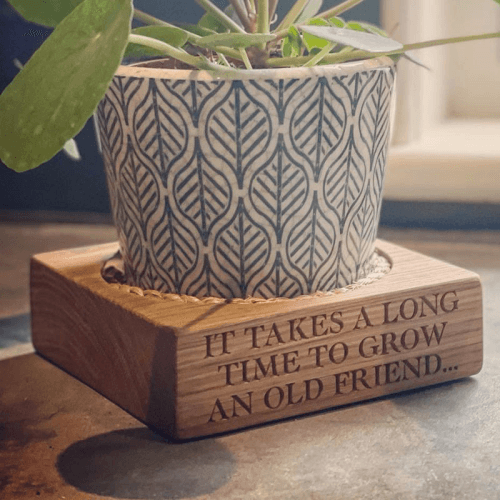 Image showing the Personalised House Plant Pot Stand, Oak product.