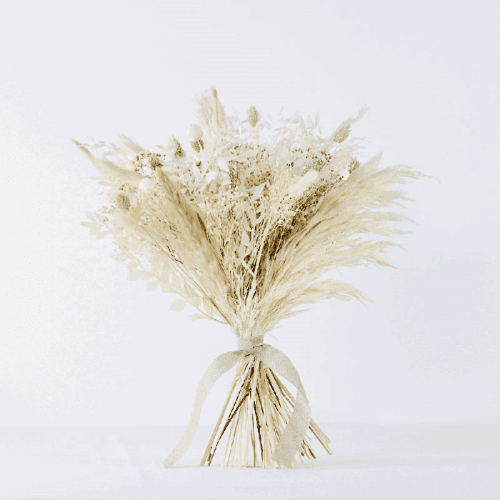 Image showing the Hand-Tied Medium Bouquet, Natural Whites, Ecru product.