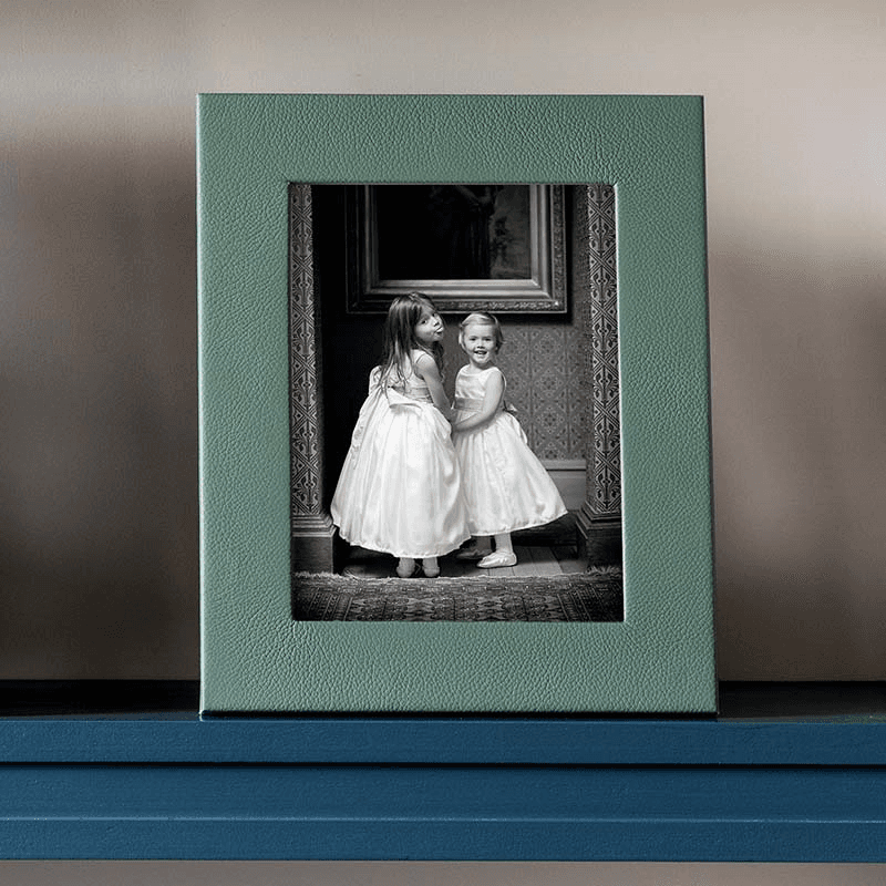 Luxury Leather Photograph Frame, 7x5", Lichen Green