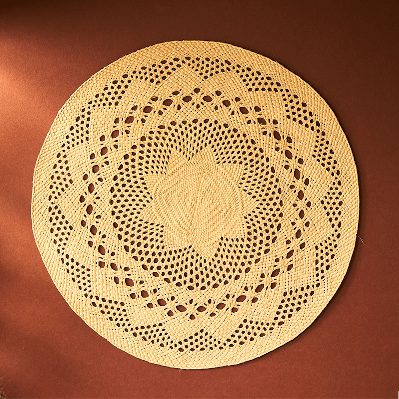Classic Set of 2 Open Weave Placemats, D30cm, Natural