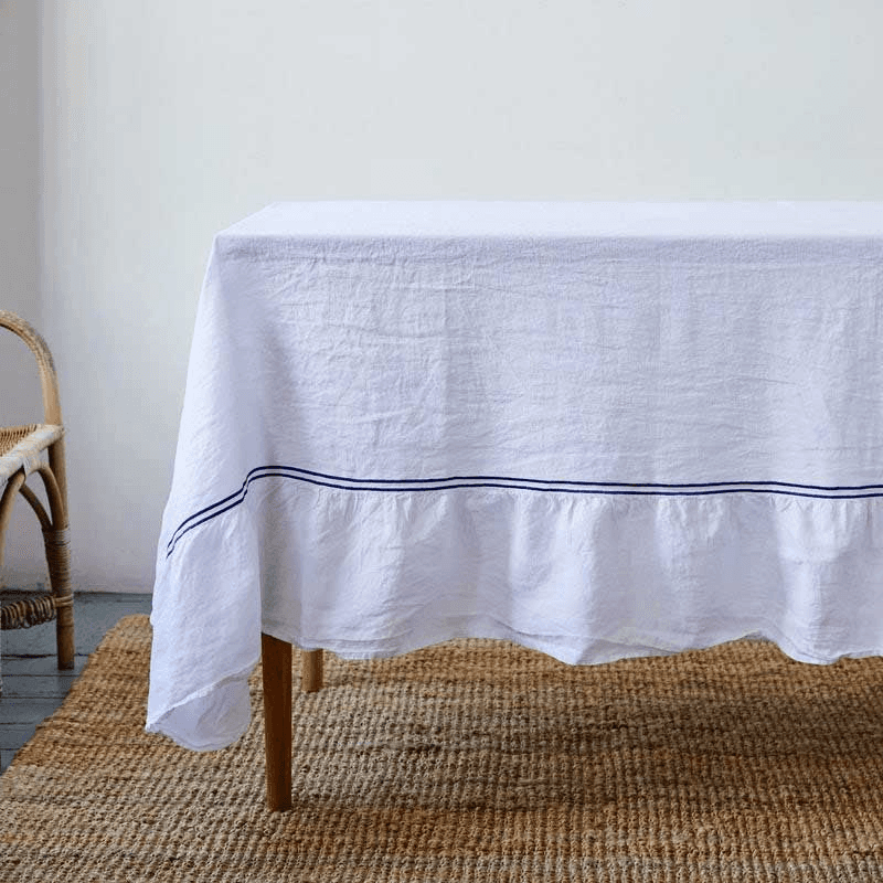 Large Linen Tablecloth, 180 x 350cm, White