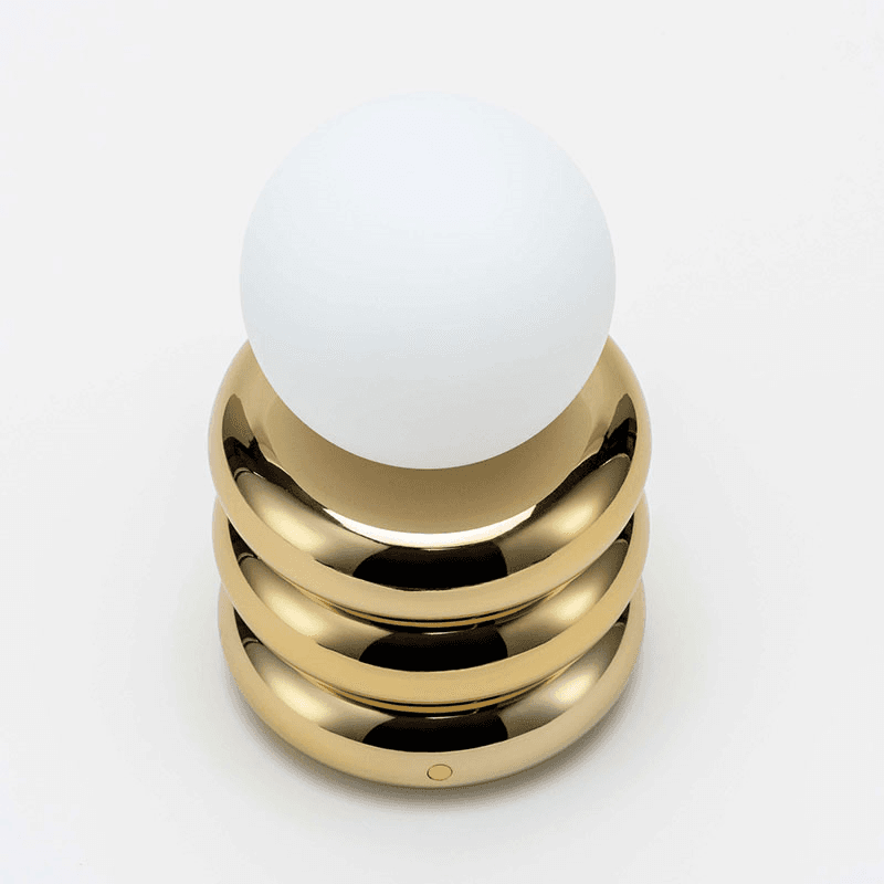 Tube Cordless Table Lamp, H20cm, Brass