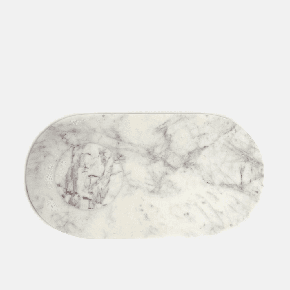 Astell Large marble serving board, H19 x W35cm, White