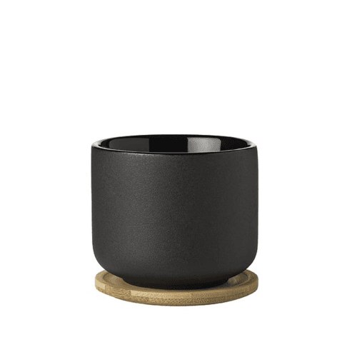 Image showing the Theo by Francis Cayouette Cup with coaster, H8cm, Black product.