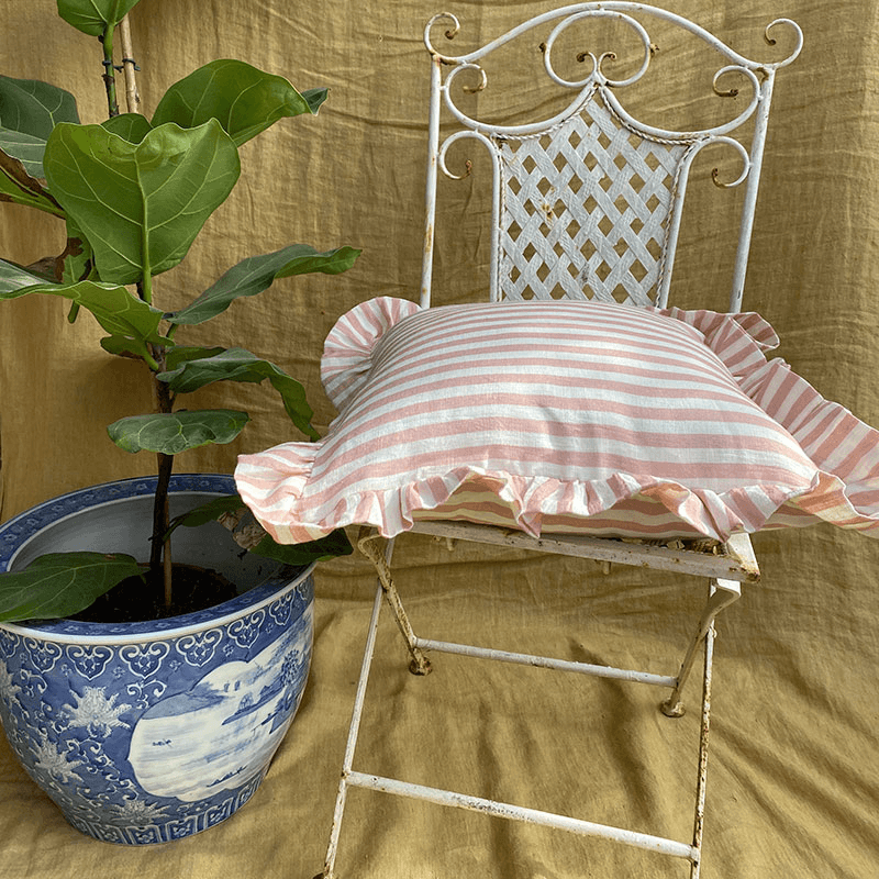 Candy Stripe Cushion Cover, 45 x 45cm, Blush