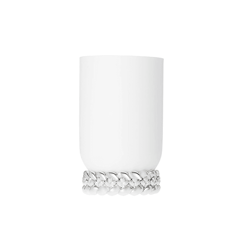 Babylone Vase, H19 x D11.5cm, White & Silver