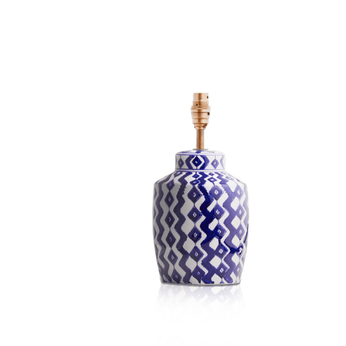 Image showing the Gingembre Small Table Lamp Base Only, H21cm x W13cm, Blue and White product.