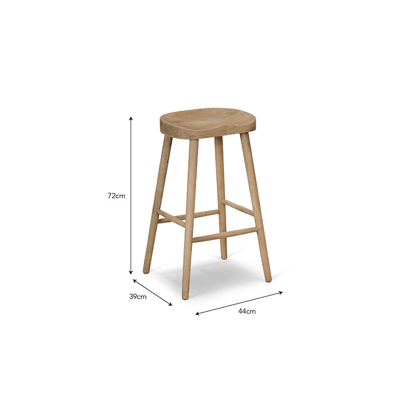 Lilley Bar Stool, Lime Wash