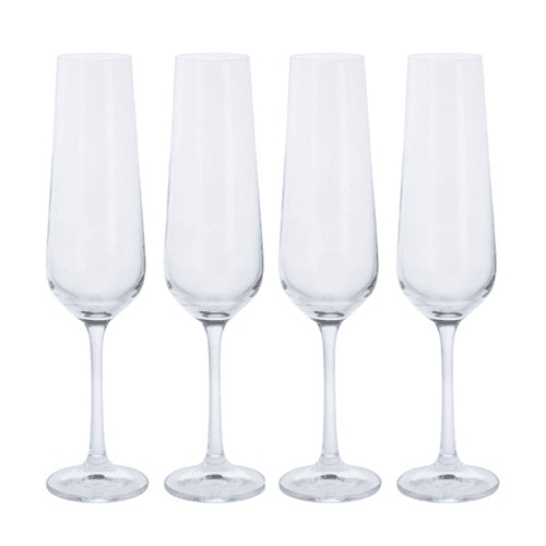 Image showing the Cheers Set of 4 Champagne Flutes, 200ml, Clear product.