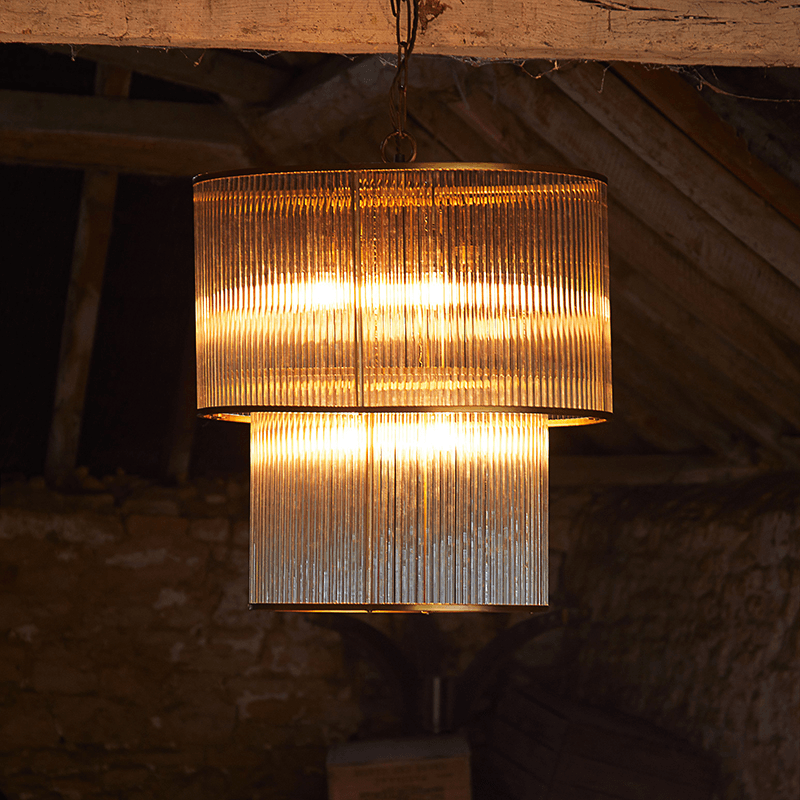 Ioki Oval Chandelier, H62cm x W55cm, Antique Brass