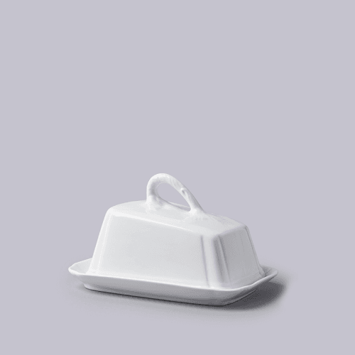 Image showing the Cheese Dish with Lid, White product.