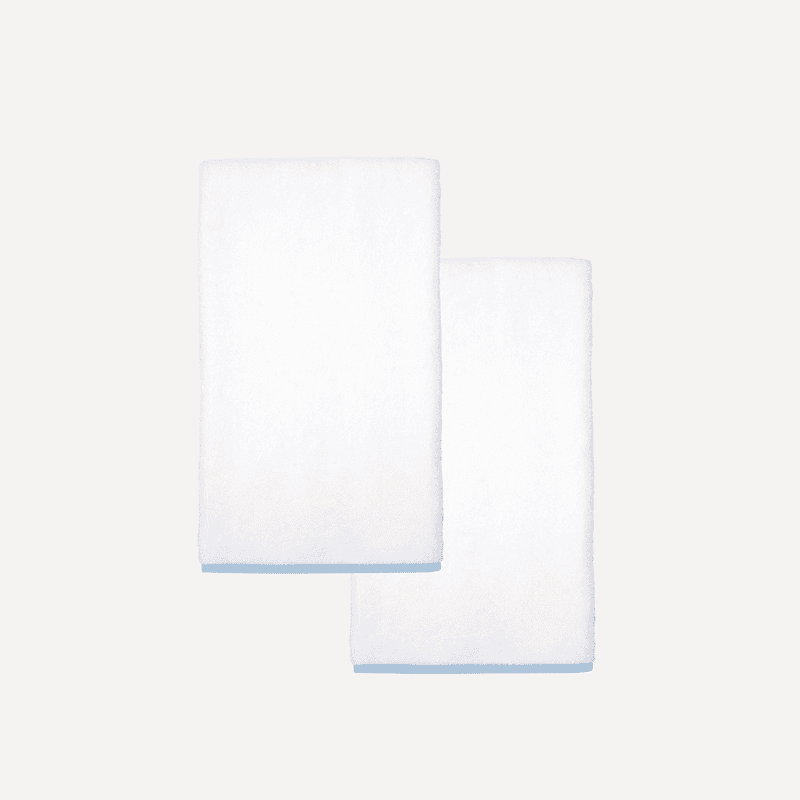 Georgina Straight Pair of Hand Towels, Powder Blue