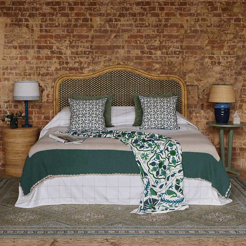 Rattan Super King Headboard, Green