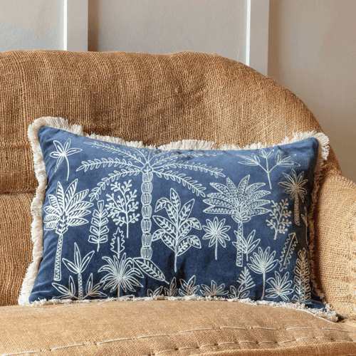 Image showing the Jungle Cushion, 40 x 60cm, Navy product.