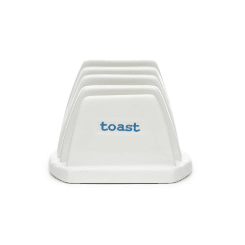 Image showing the 'Toast' Ceramic Toast Rack, White/Blue product.