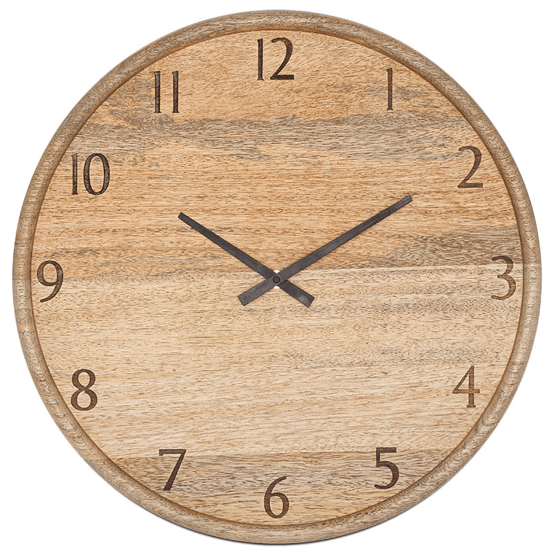 Som Mango Wood Clock, D40cm, Natural