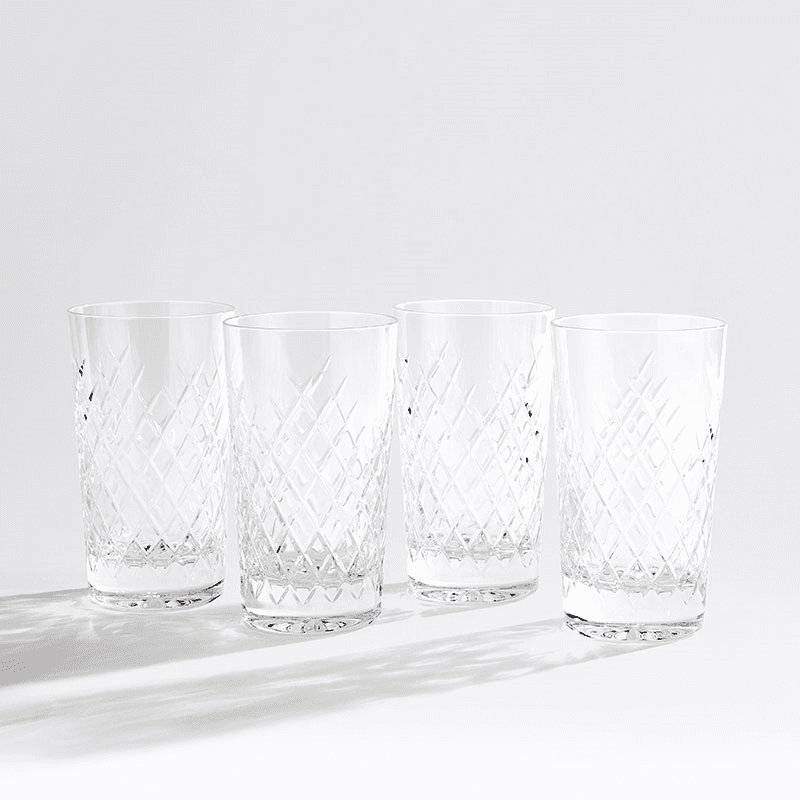 Barwell Set of 4 Highball Glasses, 384ml, Clear