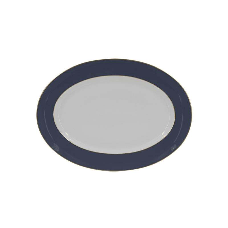 Sous Le Soleil Oval Platter, W31 x L42cm, Matt Gold Classic Night Blue
