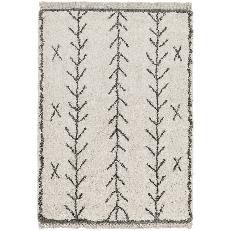 Rocco berber style rug, 200 x 290cm, Grey & Cream