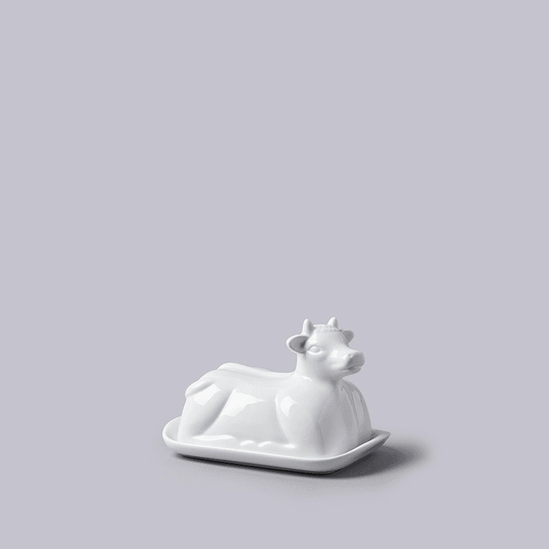 Cow Butter Dish, White