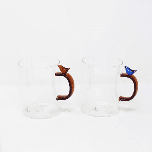 Image showing the Birds Mug, 450ml, Light Blue product.