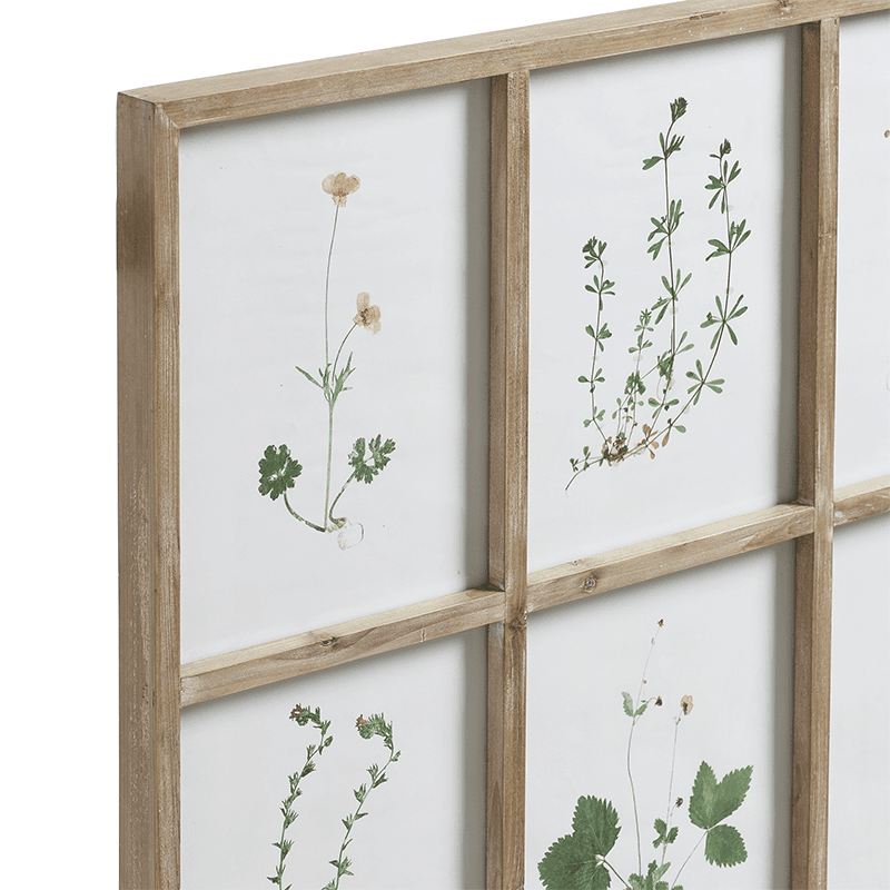 Set of Twelve Framed Pressed Flower Prints, Natural
